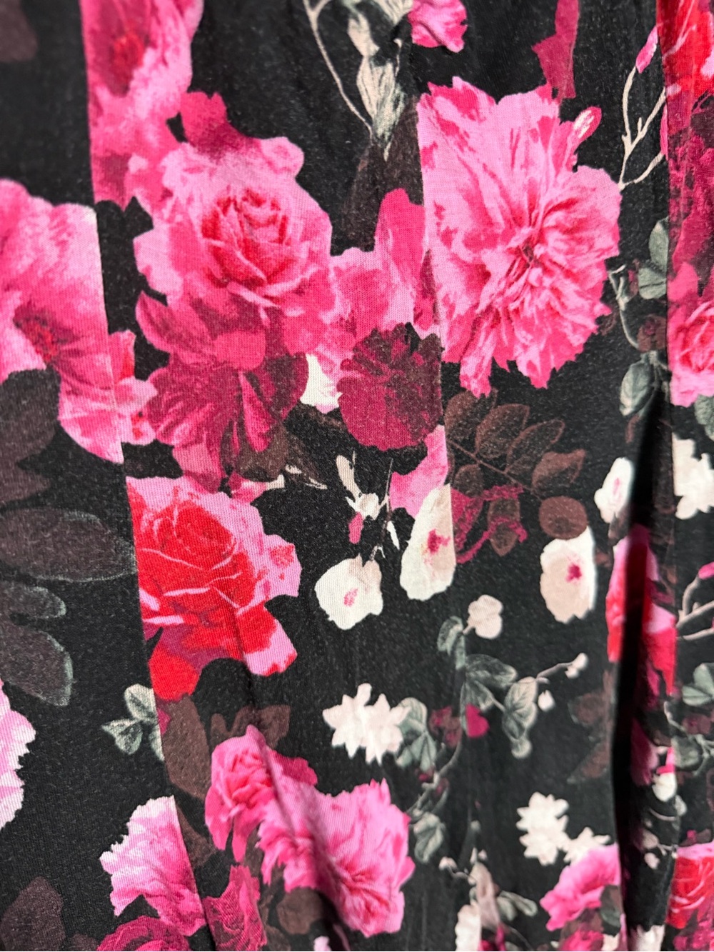 Torrid Super Soft Floral Fit & Flare Midi Dress Black Pink Size 2 2X - Picture 7 of 10
